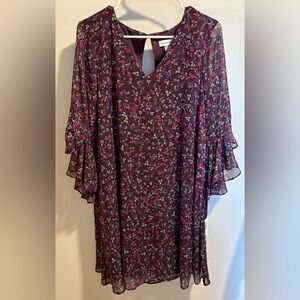 Calvin Klein Trapeze Dress with 3/4 Sleeves